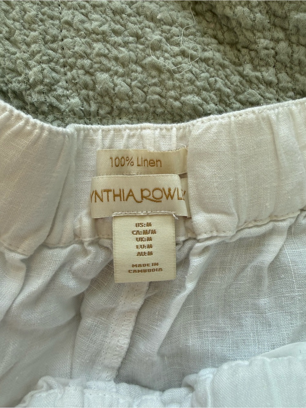 Cynthia Rowley White Linen Crop Pants